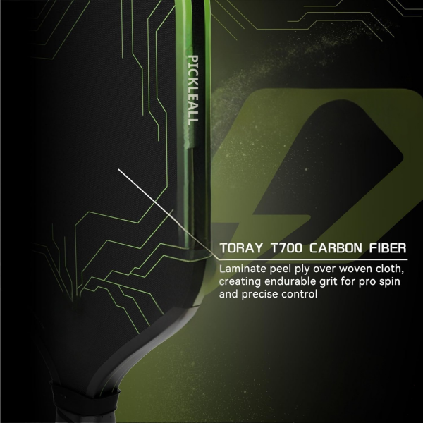 PICKLEALL T700 Carbon Fiber Pickleball Paddle — 16 mm Gen3 Hybrid Polymer-Foam Core, Balanced Power & Control