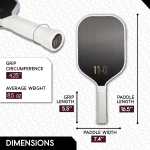 PICKLEALL EZ Power Pickleball Paddle — 16 mm Raw Carbon Face, PP Honeycomb Core, Lightweight, Spin & Control (Black)