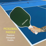 PICKLEALL Two-Print Pickleball Paddle — Forest Green Solid/Gingham, Fiberglass Face, Polypropylene Honeycomb Core, 4-1/4" Grip