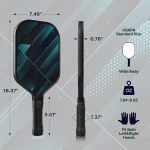 PICKLEALL Pickleball Paddles Set of 2 — Fiberglass Face, 16 mm Polymer Honeycomb Core, ~8 oz Lightweight, Elongated Anti-Slip Grip