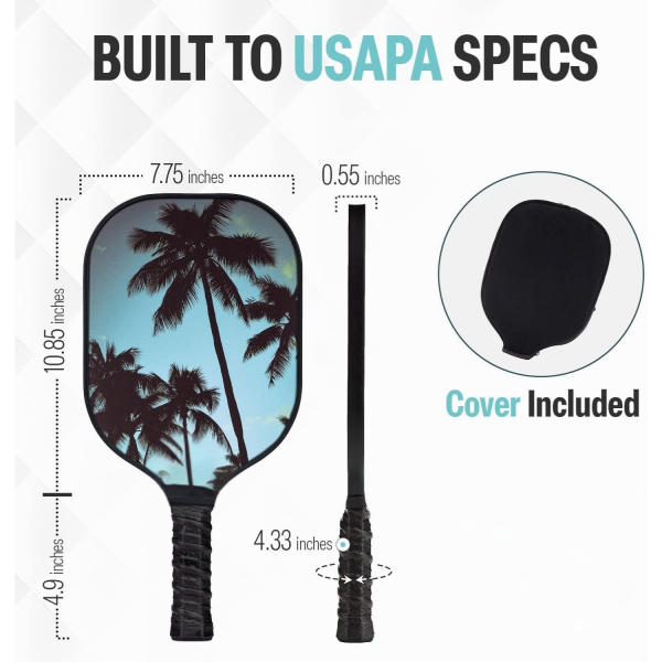 PICKLEALL Raw T700 Carbon Pickleball Paddle — 16 mm Core, Lightweight, Textured Surface for Spin, Includes Cover