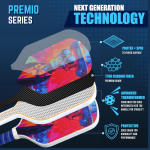 PICKLEALL Premio Series Pickleball Paddle — Thermoformed T700 Carbon Face, 16 mm PP Honeycomb Core, Lightweight (Unisex)
