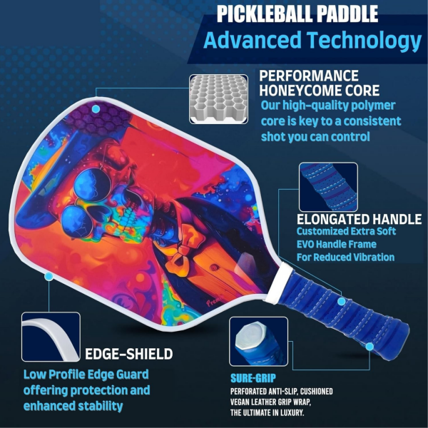 PICKLEALL Premio Series Pickleball Paddle — Thermoformed T700 Carbon Face, 16 mm PP Honeycomb Core, Lightweight (Unisex)