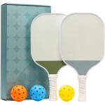 PICKLEALL Beginner Pickleball Set — 2 Carbon Fiber Paddles, 13 mm Reactive Polymer Core, ~8 oz, Slate & Misty