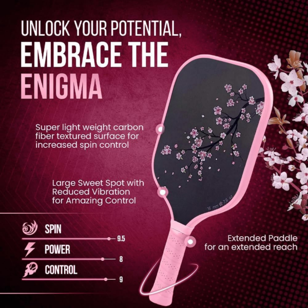 PICKLEALL Carbon Fiber Pickleball Paddle — Polymer Honeycomb Core, Lightweight, Cushioned Grip (Gift-Ready)