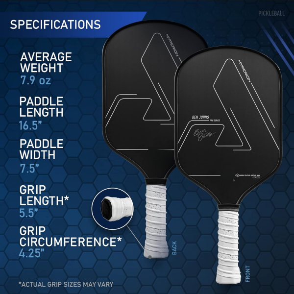 PICKLEALL Raw Carbon Pickleball Paddle — Textured Surface for Spin, Lightweight Speed & Control