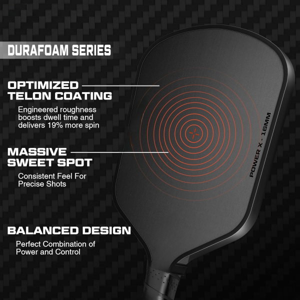 PICKLEALL T700 Carbon Pickleball Paddle — Full-Foam Core, Hybrid Shape, Textured Surface for Control (Black)