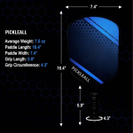 PICKLEALL Graphite-Carbon Pickleball Paddle — 16 mm PP Honeycomb Core, Lightweight, Cushioned Grip