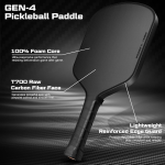 PICKLEALL T700 Carbon Pickleball Paddle — Full-Foam Core, Hybrid Shape, Textured Surface for Control (Black)