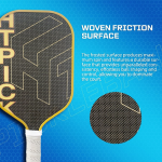 PICKLEALL 3K Raw Carbon Pickleball Paddle — Gold-Tone Titanium Finish, PP Honeycomb Core, T700S Reinforcement