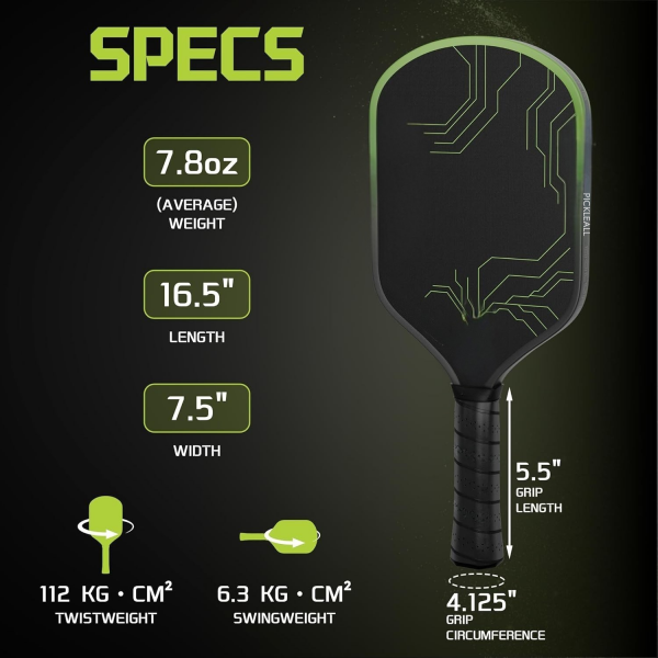 PICKLEALL T700 Carbon Fiber Pickleball Paddle — 16 mm Gen3 Hybrid Polymer-Foam Core, Balanced Power & Control