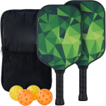 PICKLEALL Pickleball Set — 2 T700 Carbon Fiber Paddles with Graphite-Grip, 4 Balls, Carry Bag (Beginners/Pros)