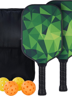 PICKLEALL Pickleball Set — 2 T700 Carbon Fiber Paddles with Graphite-Grip, 4 Balls, Carry Bag (Beginners/Pros)
