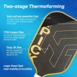 PICKLEALL 3K Raw Carbon Pickleball Paddle — Gold-Tone Titanium Finish, PP Honeycomb Core, T700S Reinforcement