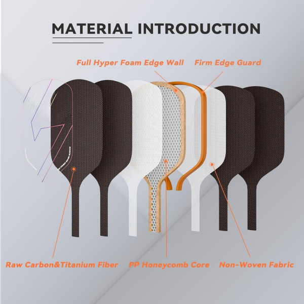 PICKLEALL T700 Carbon Pickleball Paddle — Polymer Honeycomb Core, Textured Surface for Spin & Control
