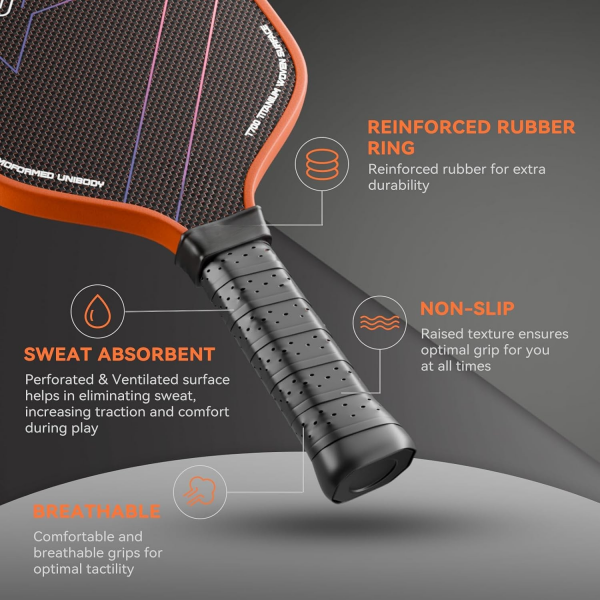 PICKLEALL T700 Carbon Pickleball Paddle — Polymer Honeycomb Core, Textured Surface for Spin & Control