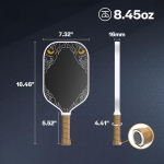 PICKLEALL T700 Carbon Pickleball Paddle — 16 mm PP Honeycomb Power Core, Includes Lead Tape for Custom Balance & Spin