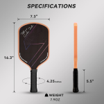 PICKLEALL T700 Carbon Pickleball Paddle — Polymer Honeycomb Core, Textured Surface for Spin & Control