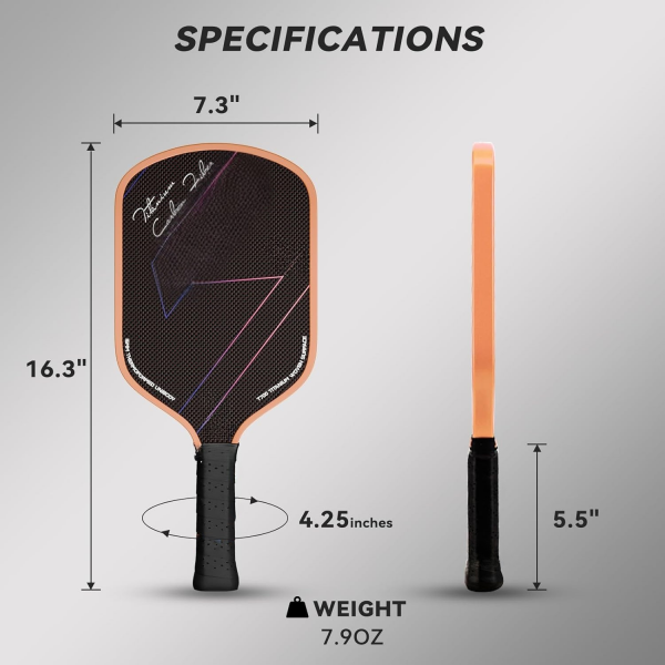 PICKLEALL T700 Carbon Pickleball Paddle — Polymer Honeycomb Core, Textured Surface for Spin & Control