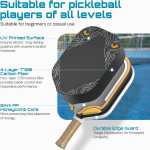 PICKLEALL T700 Carbon Pickleball Paddle — 16 mm PP Honeycomb Power Core, Includes Lead Tape for Custom Balance & Spin