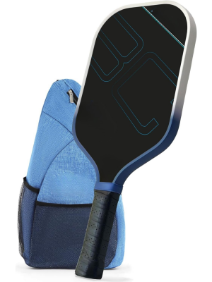 PICKLEALL T700 Carbon Pickleball Paddle — 16 mm Honeycomb Core, Spin Surface, Lightweight Power & Control, Includes Carry Bag (Blue)