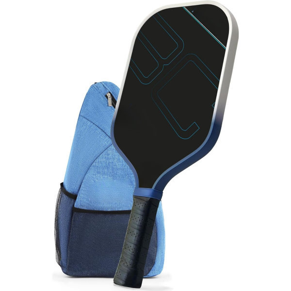 PICKLEALL T700 Carbon Pickleball Paddle — 16 mm Honeycomb Core, Spin Surface, Lightweight Power & Control, Includes Carry Bag (Blue)