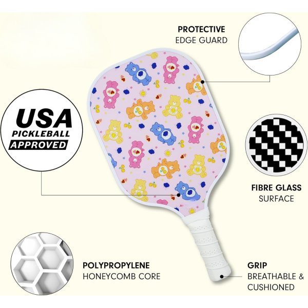 PICKLEALL Fiberglass Pickleball Paddle — Cushioned Anti-Slip Grip, Lightweight, Single Paddle