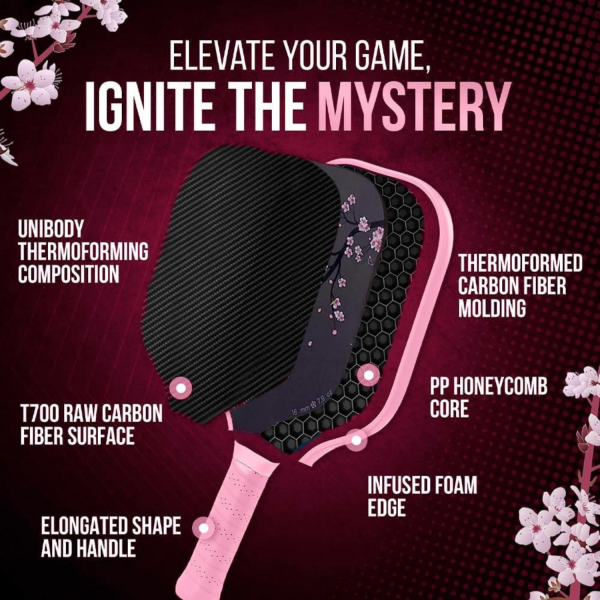 PICKLEALL Carbon Fiber Pickleball Paddle — Polymer Honeycomb Core, Lightweight, Cushioned Grip (Gift-Ready)