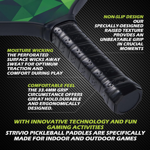PICKLEALL Pickleball Set — 2 T700 Carbon Fiber Paddles with Graphite-Grip, 4 Balls, Carry Bag (Beginners/Pros)