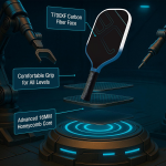 PICKLEALL T700 Carbon Pickleball Paddle — 16 mm Honeycomb Core, Spin Surface, Lightweight Power & Control, Includes Carry Bag (Blue)