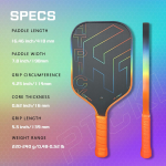 PICKLEALL T700 Raw Carbon Pickleball Paddle — 16 mm Honeycomb Core, Edgeless, Spin-Optimized Control (Rainbow)