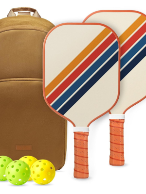 PICKLEALL Pickleball Set — 2 Graphite/Fiberglass Paddles, 4 Balls, Portable Carry Bag (Beginners/Adults)