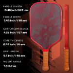 PICKLEALL Carbon Fiber Pickleball Paddle — High-Grit Face, 16 mm PP Honeycomb Core, Thermoformed Elongated Shape
