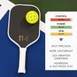 PICKLEALL EZ Power Pickleball Paddle — 16 mm Raw Carbon Face, PP Honeycomb Core, Lightweight, Spin & Control (Black)